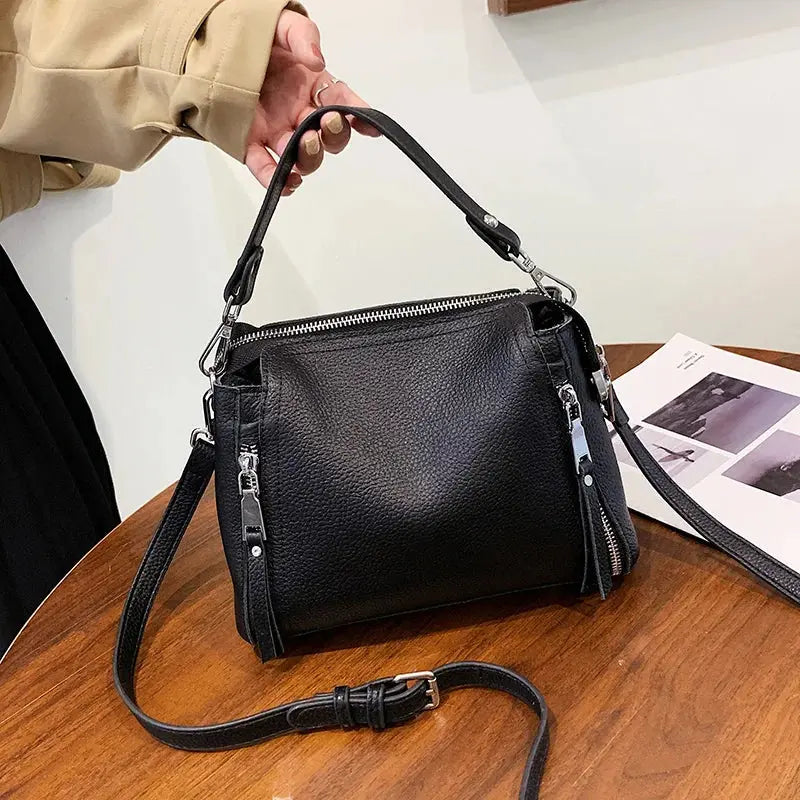 100% Genuine Leather Women Handbags Cowhide Women Shoulder bag Fashion Luxury Ladies Messenger Bags High Quality Female Tote bag Leather&Carry