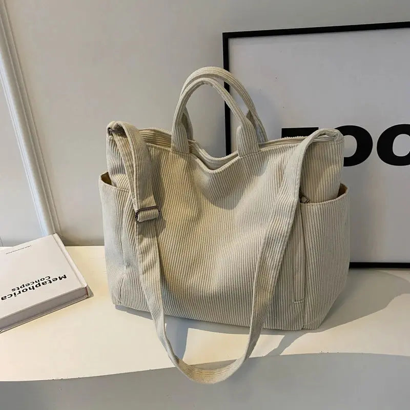 Karen | Sac de cours velours cotelé Leather&Carry