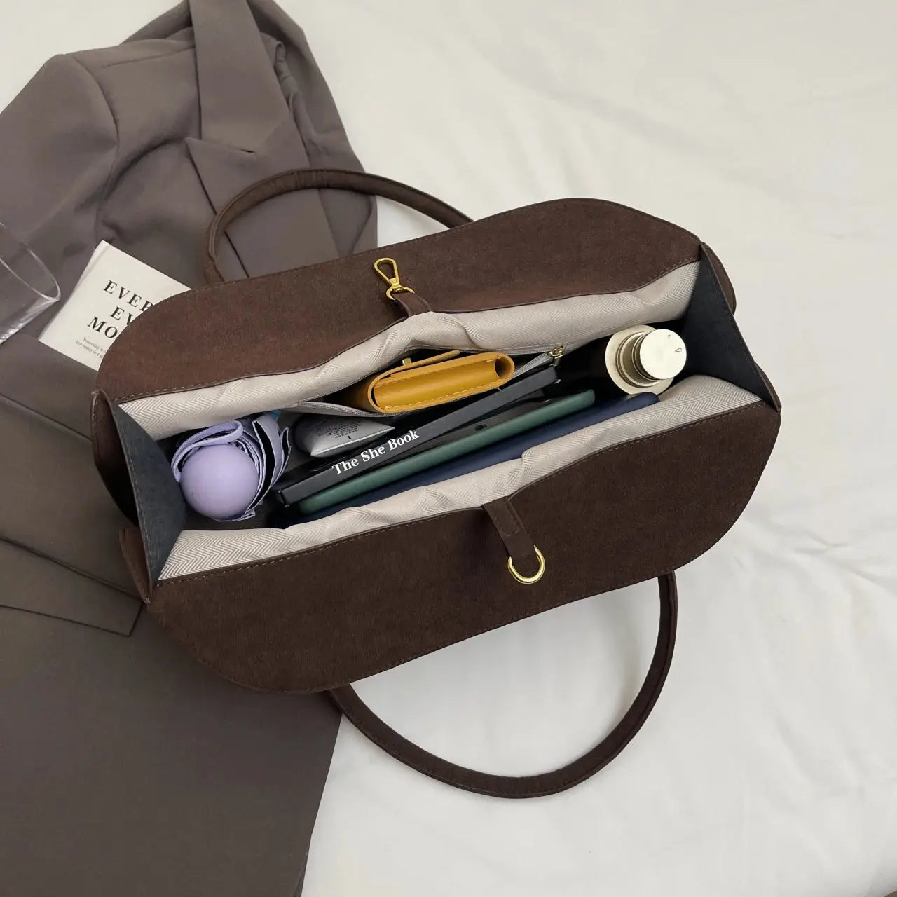 Sac De Cours En Faux Suédé - Karile Leather&Carry