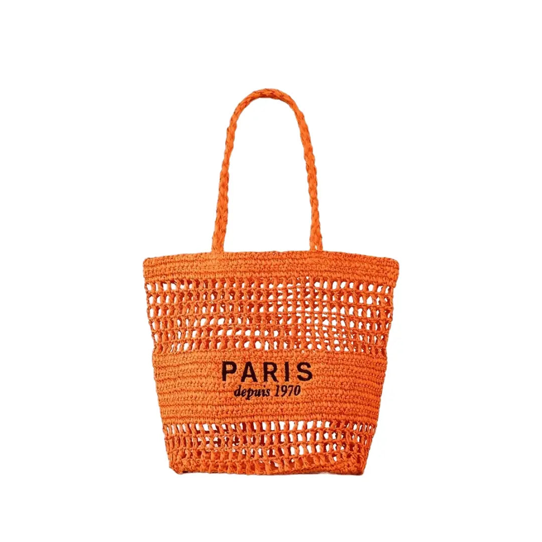 Sac de Plage en Paille - Garla Leather&Carry