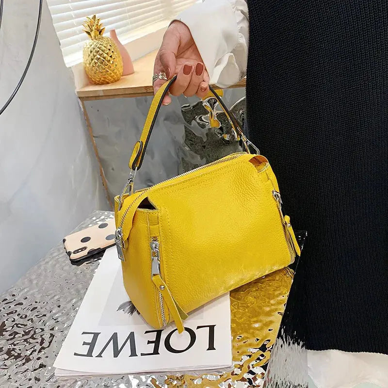 100% Genuine Leather Women Handbags Cowhide Women Shoulder bag Fashion Luxury Ladies Messenger Bags High Quality Female Tote bag Leather&Carry
