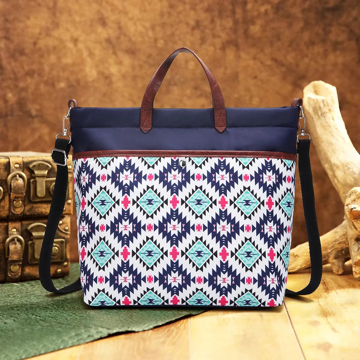 Eleonore | Sac à main bandoulière motif ethnique Leather&Carry
