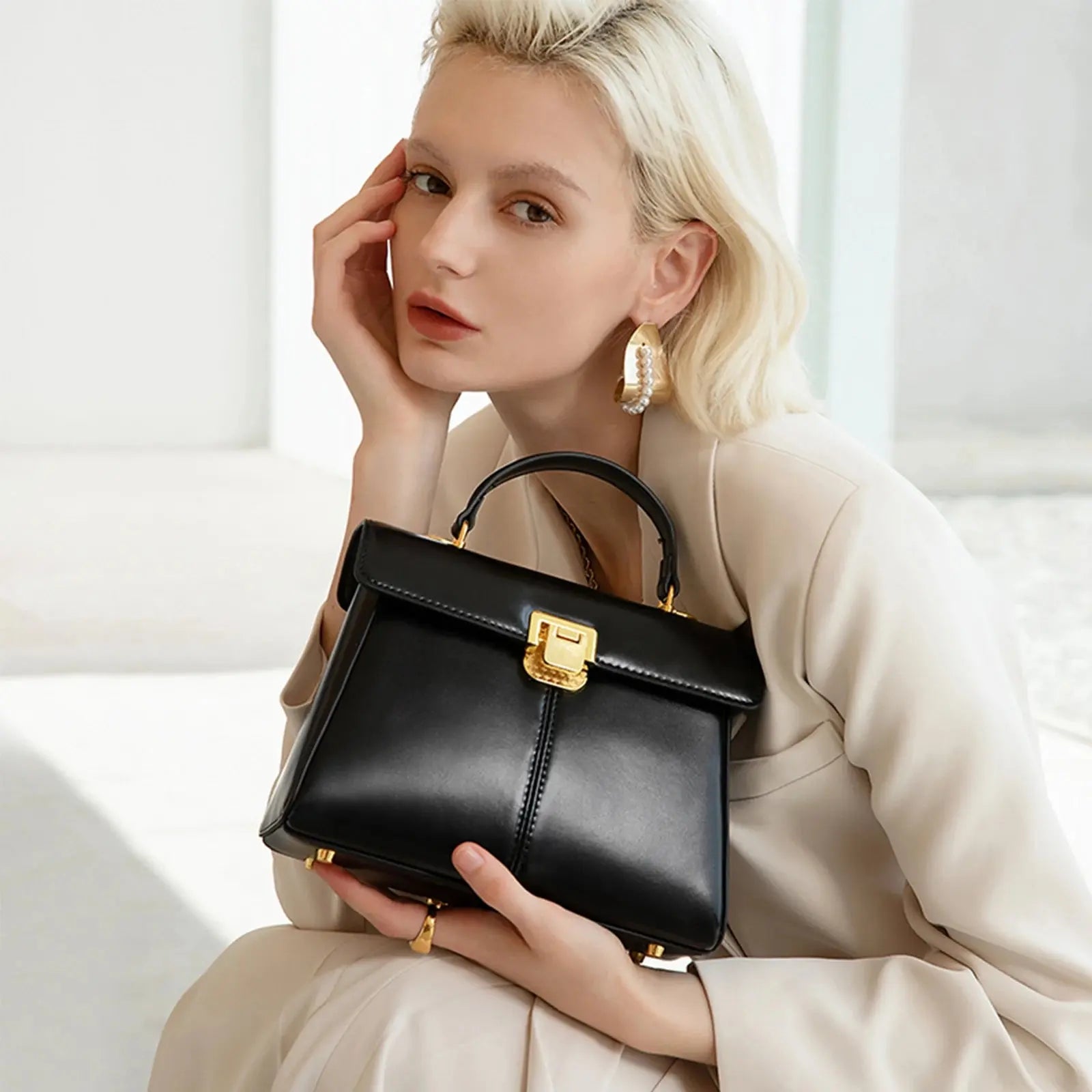 Falone | sac à main bandoulière en cuir véritable Leather&Carry