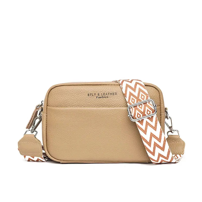 High Quality Genuine Leather Women Crossbody Shoulder Bags 2023 Luxury Solid color Cow Leather Handbag Female Messenger Tote Sac Leather&Carry