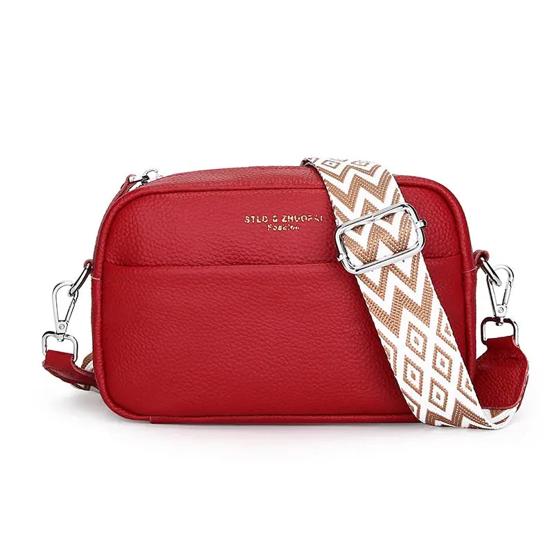 High Quality Genuine Leather Women Crossbody Shoulder Bags 2023 Luxury Solid color Cow Leather Handbag Female Messenger Tote Sac Leather&Carry