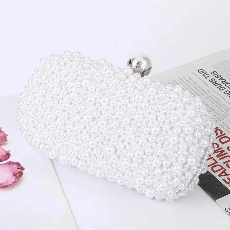 Inès | Pochette en perle avec chaîne Leather&Carry