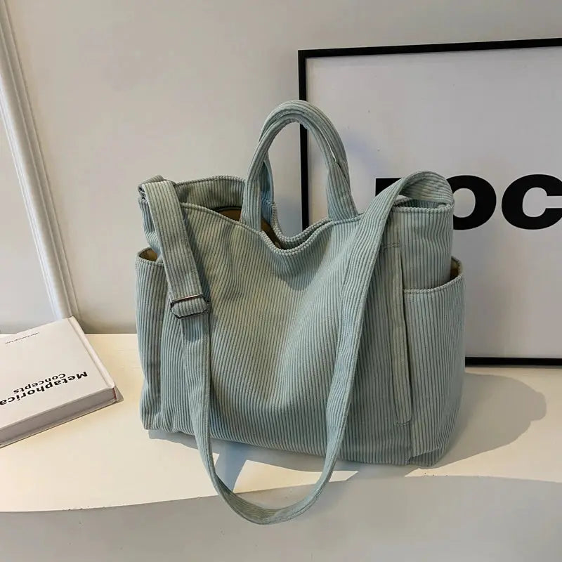 Karen | Sac de cours velours cotelé Leather&Carry