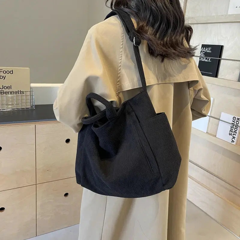 Karen | Sac de cours velours cotelé Leather&Carry