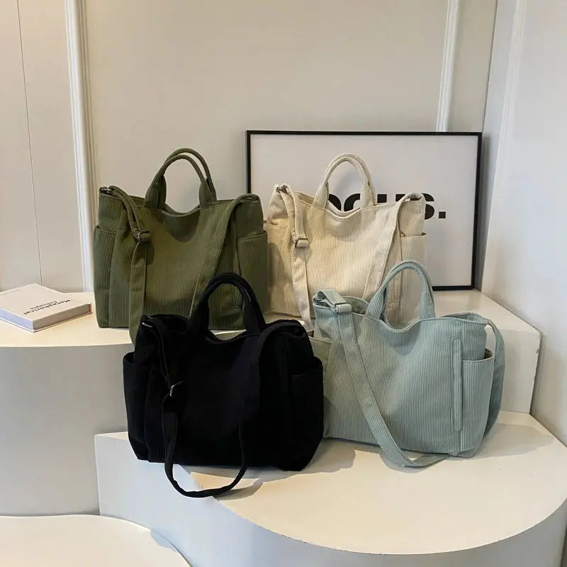 Karen | Sac de cours velours cotelé Leather&Carry