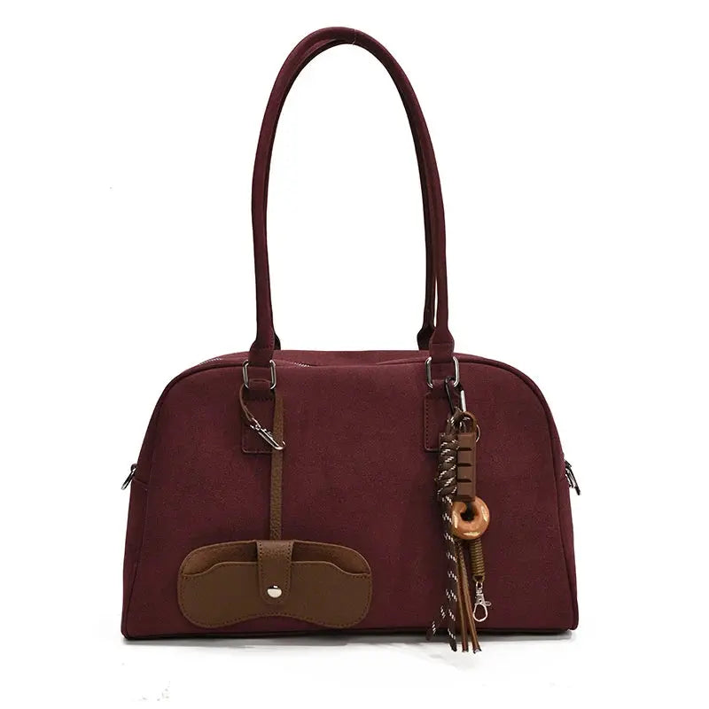 Marine | Sac de cours cuir suède Leather&Carry