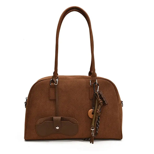 Marine | Sac de cours cuir suède Leather&Carry