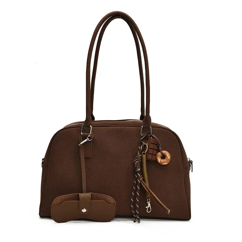 Marine | Sac de cours cuir suède Leather&Carry