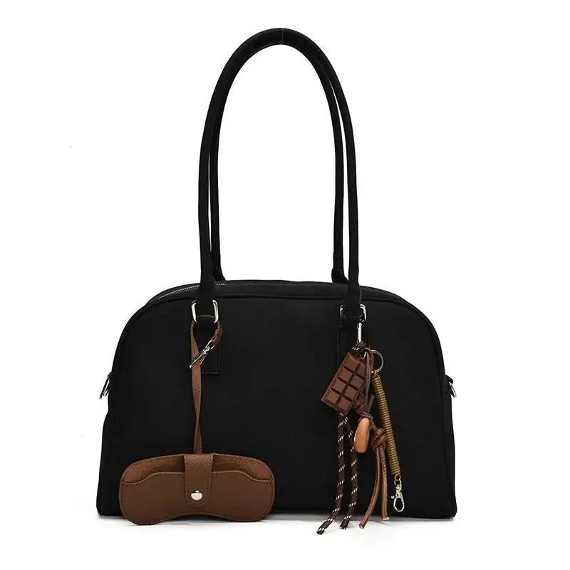 Marine | Sac de cours cuir suède Leather&Carry