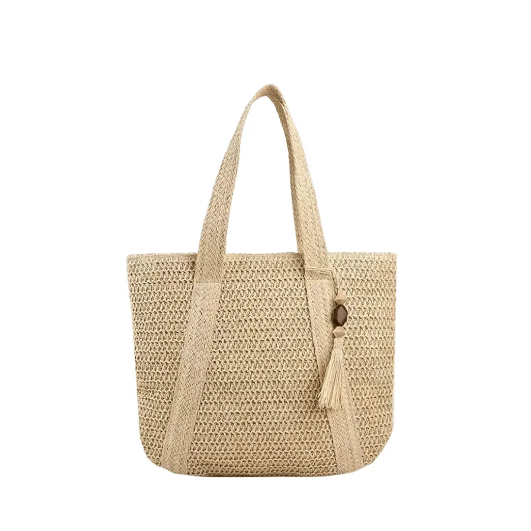 Sac de Plage Paille Chic - Marlie Leather&Carry