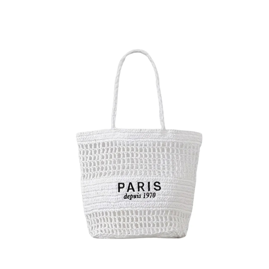 Sac de Plage en Paille - Garla Leather&Carry