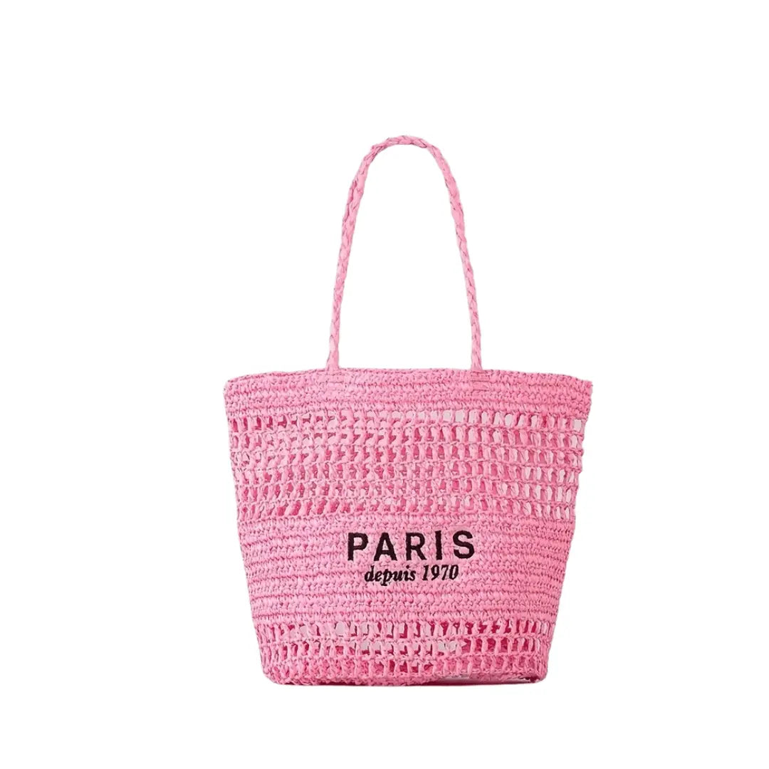 Sac de Plage en Paille - Garla Leather&Carry