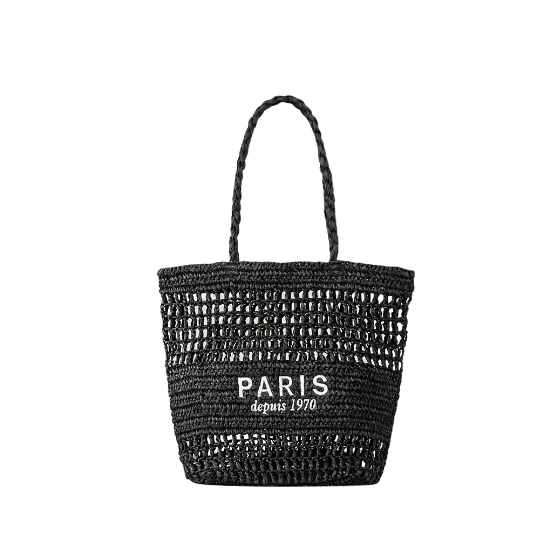 Sac de Plage en Paille - Garla Leather&Carry