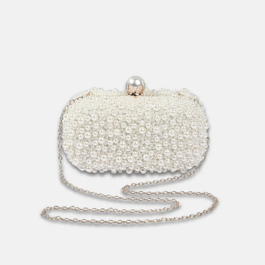 Pochette En Perle Avec Chaîne - Inès - Leather&Carry