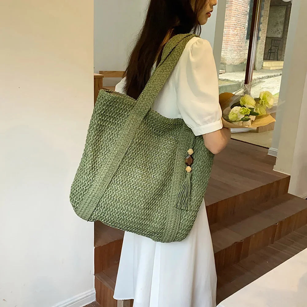 Sac de Plage Paille Chic - Marlie - Leather&Carry