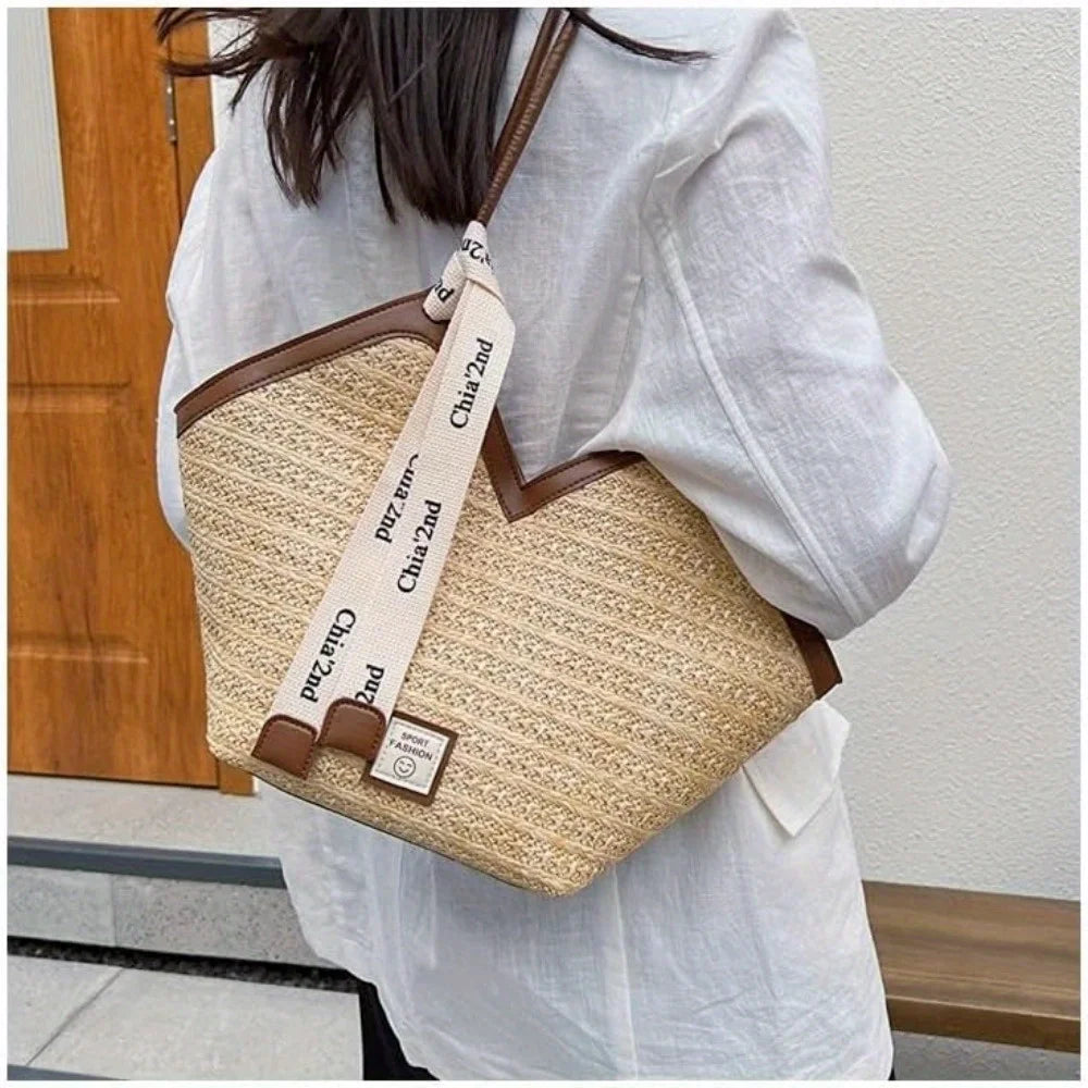 Sac de Plage Paille - Paris - Leather&Carry