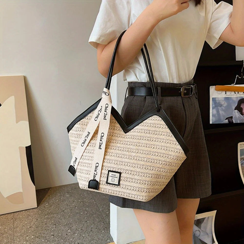 Sac de Plage Paille - Paris - Leather&Carry