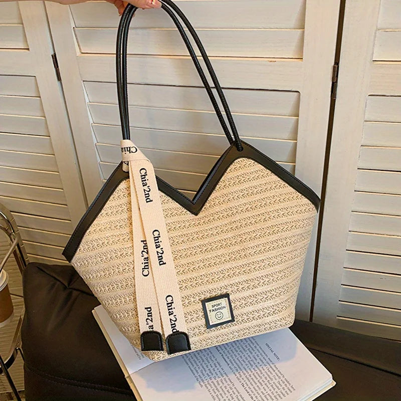 Sac de Plage Paille - Paris - Leather&Carry