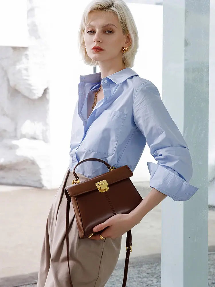 Sac À Main Bandoulière En Cuir Véritable - Falone - Leather&Carry