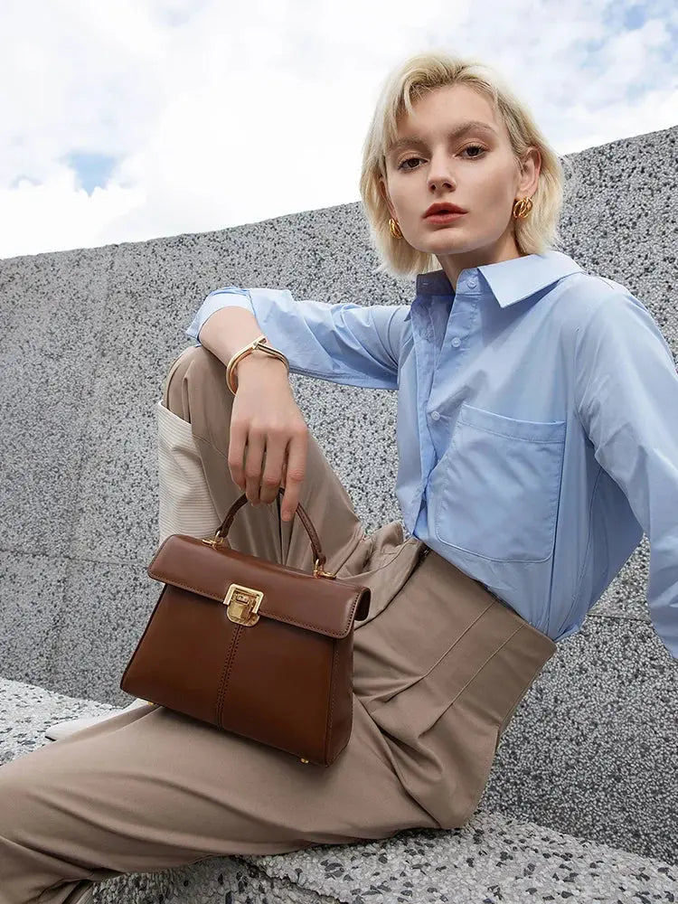 Sac À Main Bandoulière En Cuir Véritable - Falone - Leather&Carry