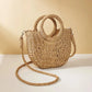 Petit Sac à Main Tressé En Paille - Rose - Leather&Carry
