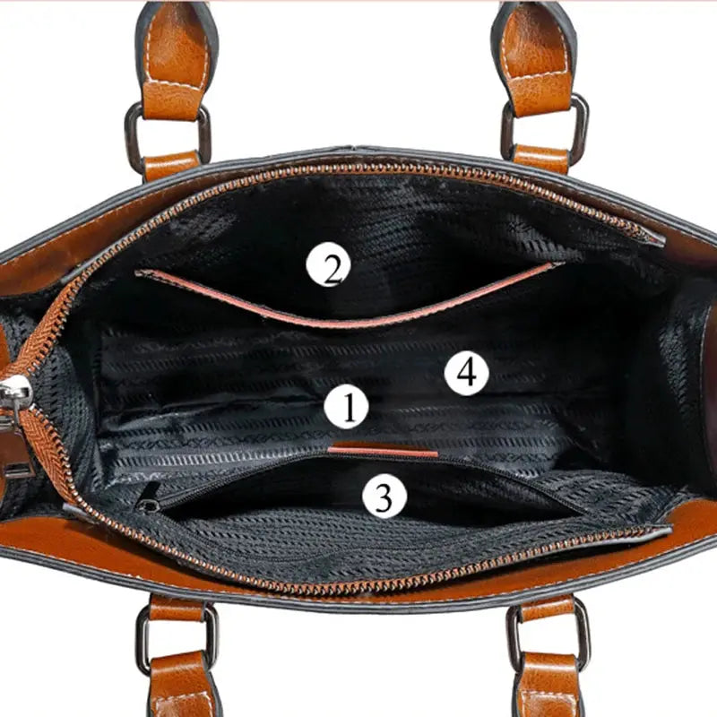 Sac à main cuir véritable - Porta - Leather&Carry