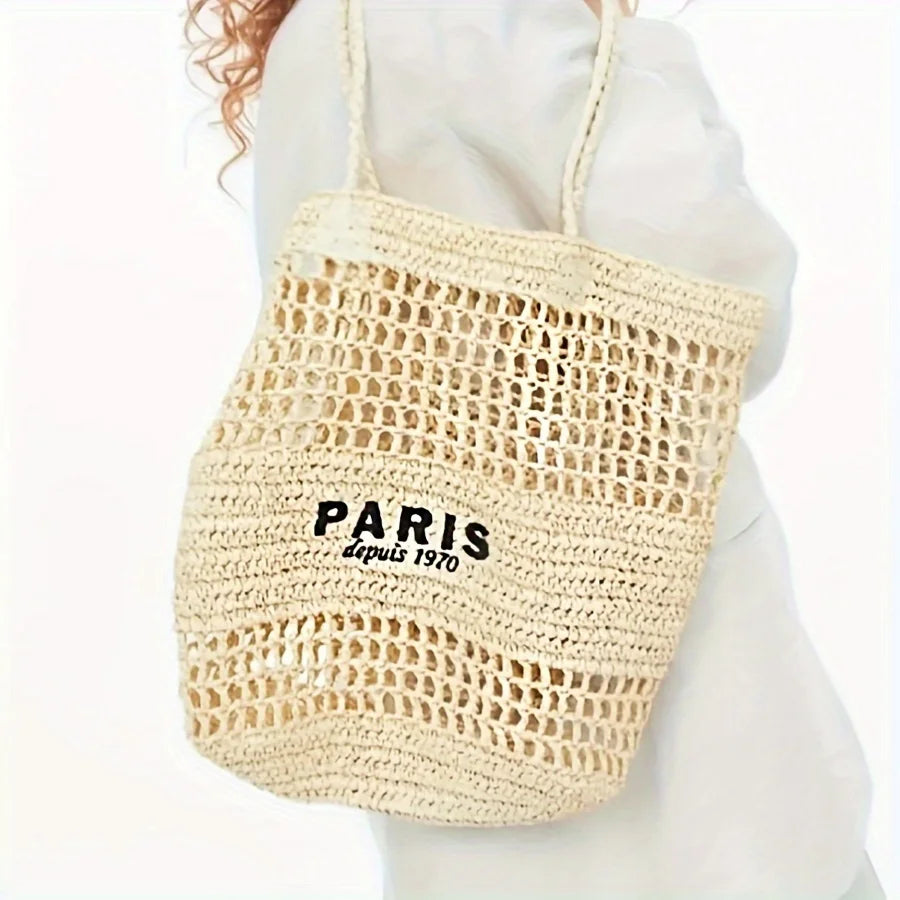 Sac de Plage en Paille - Garla - Leather&Carry
