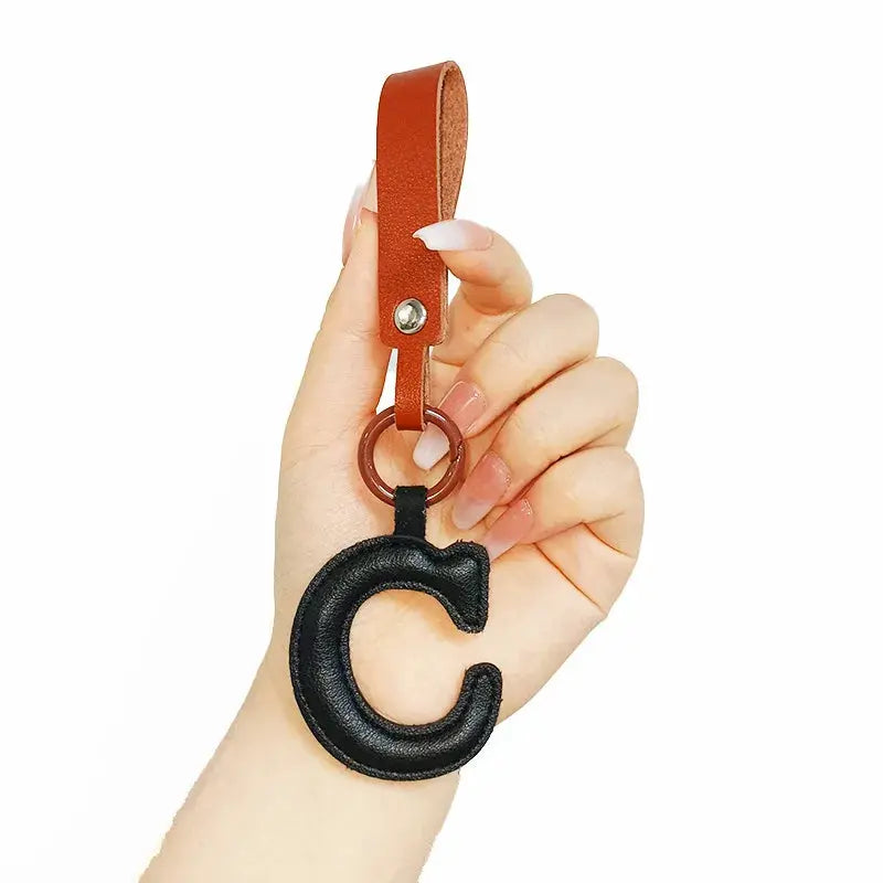 Porte-clés avec initiales de A à Z-Leather&amp;Carry