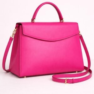 Fuchsia Pink Leather Tote