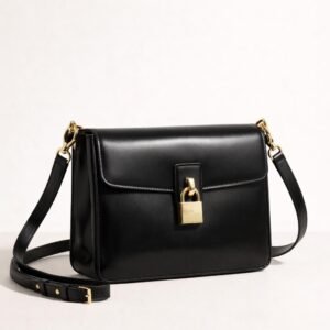 Leather Crossbody Bag with Lock