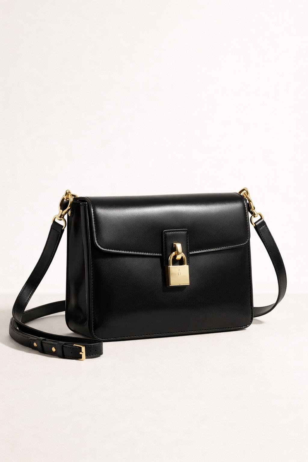 Leather Crossbody Bag with Lock