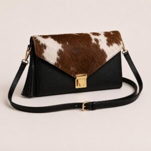 Cowhide Leather Crossbody Clutch