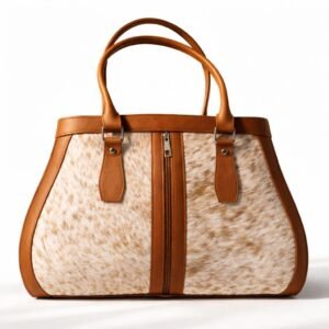 Western Brown & White Cowhide Tote