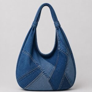 Denim Patchwork Slouchy Tote