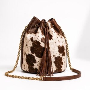 Hair-On Cowhide Bucket Bag