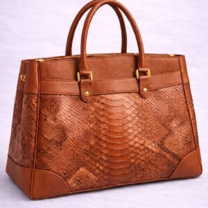 Python Embossed Leather Tote