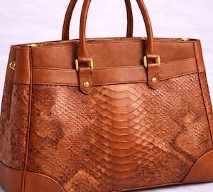 Python Embossed Leather Tote Bag | Handmade Luxury Handbag
