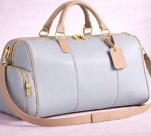 Handmade Leather Duffel Bag – Weekender Travel Carry On