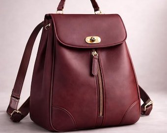 Handmade Real Leather Backpack for Women, Elegant Everyday Bag, Gift for Easter