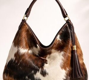 Handmade Genuine Leather Cowhide Hobo Bag with Tassel | Shoulder Purse