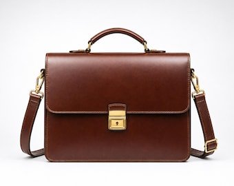 Handmade Genuine Leather Laptop Bag | Mens Briefcase Messenger Work Bag