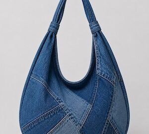 Handmade Denim Shoulder Bag, Soft Slouchy Patchwork Everyday Hobo Tote