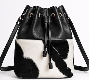 Handmade Hair On Cowhide Bucket Bag | Genuine Leather Crossbody Purse